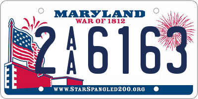 MD license plate 2AA6163