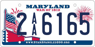 MD license plate 2AA6165