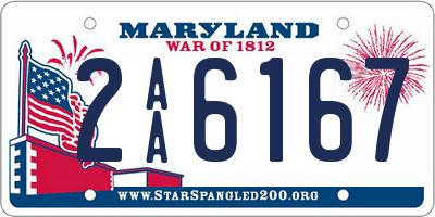 MD license plate 2AA6167