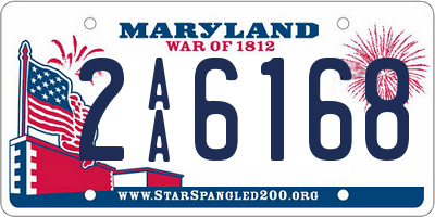 MD license plate 2AA6168