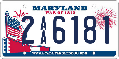 MD license plate 2AA6181