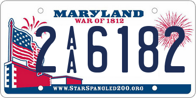 MD license plate 2AA6182