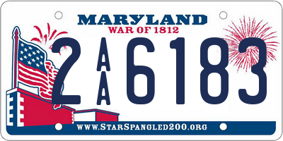 MD license plate 2AA6183