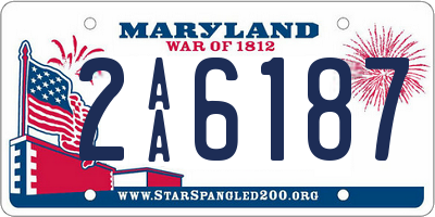 MD license plate 2AA6187