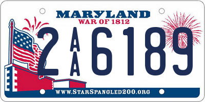 MD license plate 2AA6189