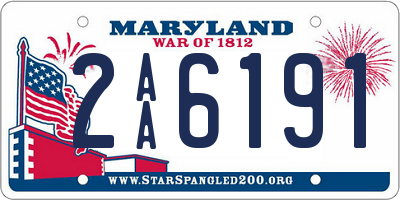 MD license plate 2AA6191