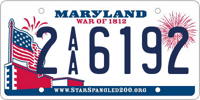 MD license plate 2AA6192