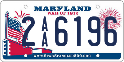 MD license plate 2AA6196