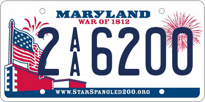 MD license plate 2AA6200