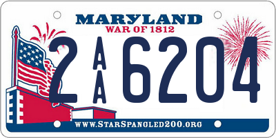 MD license plate 2AA6204