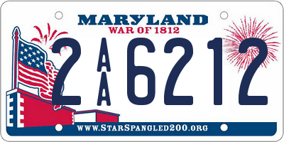 MD license plate 2AA6212