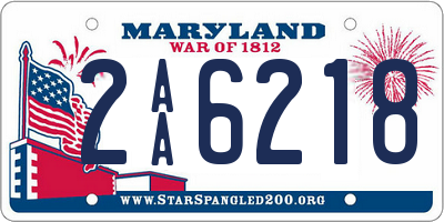 MD license plate 2AA6218