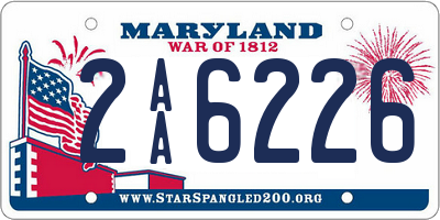 MD license plate 2AA6226