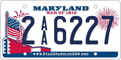 MD license plate 2AA6227