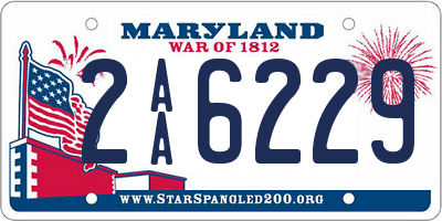 MD license plate 2AA6229
