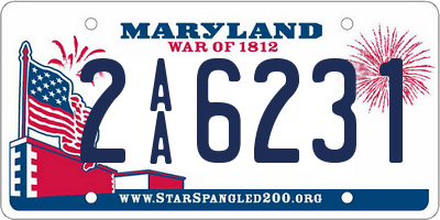 MD license plate 2AA6231