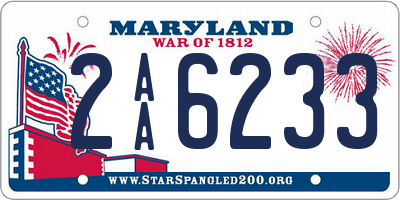 MD license plate 2AA6233