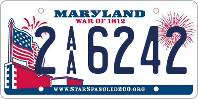 MD license plate 2AA6242