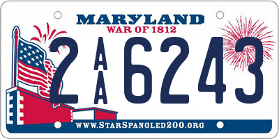 MD license plate 2AA6243