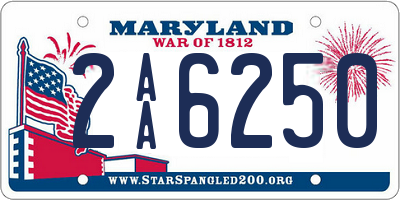 MD license plate 2AA6250