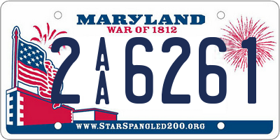 MD license plate 2AA6261