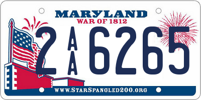 MD license plate 2AA6265