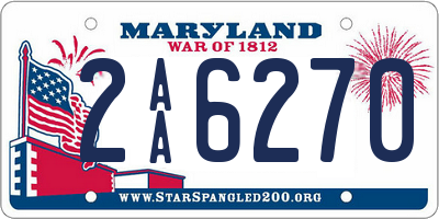 MD license plate 2AA6270