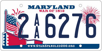 MD license plate 2AA6276
