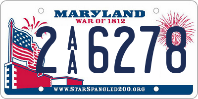 MD license plate 2AA6278