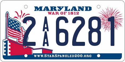 MD license plate 2AA6281