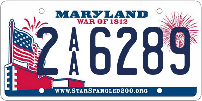 MD license plate 2AA6289