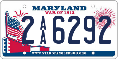 MD license plate 2AA6292