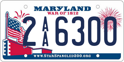 MD license plate 2AA6300