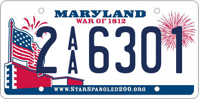 MD license plate 2AA6301