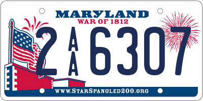 MD license plate 2AA6307