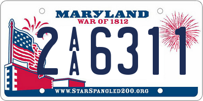 MD license plate 2AA6311