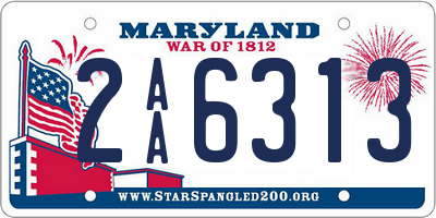 MD license plate 2AA6313