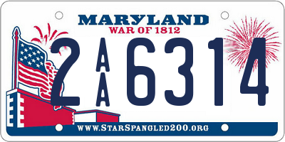 MD license plate 2AA6314