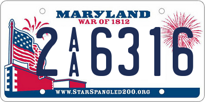 MD license plate 2AA6316