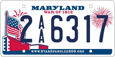 MD license plate 2AA6317