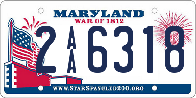 MD license plate 2AA6318