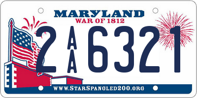 MD license plate 2AA6321