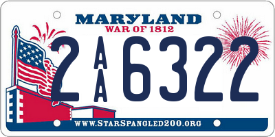 MD license plate 2AA6322