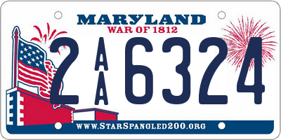 MD license plate 2AA6324