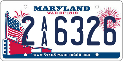 MD license plate 2AA6326