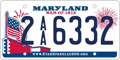MD license plate 2AA6332