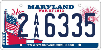 MD license plate 2AA6335