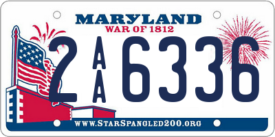 MD license plate 2AA6336