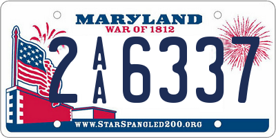 MD license plate 2AA6337