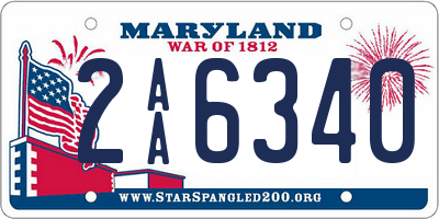 MD license plate 2AA6340